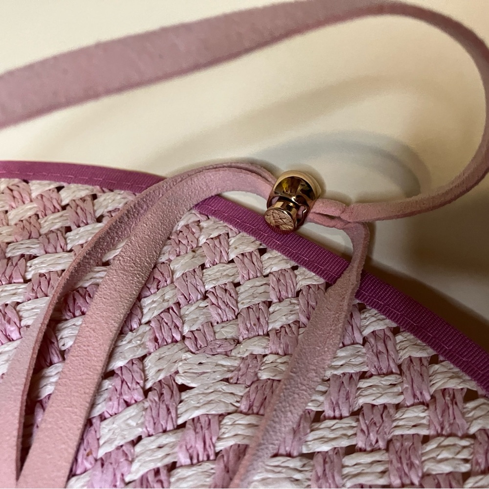 🎉MOVING SALE 🎉 Lele Sadoughi Toyo Straw Hat Pink and White - Picture 5 of 7